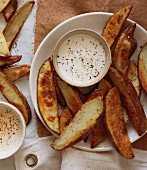 Potato Fries with Dips and Seasonings