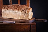 Coconut toast bread on a chopping board