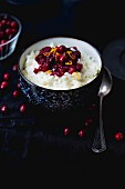 Rice pudding with cranberries and orange zest