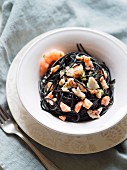 Spaghetti pasta with squid ink (Italy)