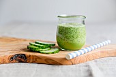 A green smoothie with cucumber