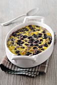 Blueberry gratin in a baking dish