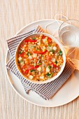 Mediterranean lentil soup with red lentils