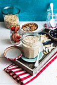 Overnight Oats with Fruit and Nuts in a Jar