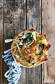 Spanakopita (puff pastry pie with spinach and sheep's cheese, Greece)