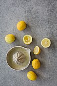 Juicing homegrown organic lemons