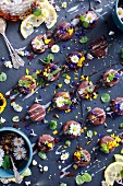 Chocolate Cookies with Edible Flowers and Herbs