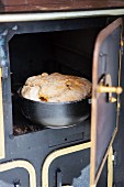 Portuguese bread cooked in a wood oven