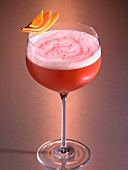 A strawberry daiquiri in a glass