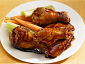 Glazed chicken legs with carrots and celery (Asia)