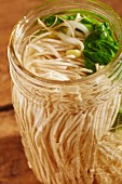 Wholegrain instant ramen in a glass jar