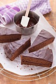 Chocolate cake with currant jam