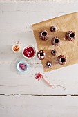Mini gugelhupfs with colourful sugar sprinkles