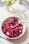 Spicy lime and red cabbage slaw