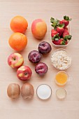 Ingredients for fruit salad