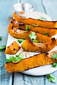 Oven baked pumpkin wedges with miso paste