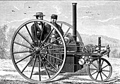 19th Century steam car, illustration
