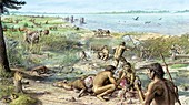 Pleistocene hominins at Happisburgh, illustration