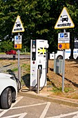 Electric vehicle charging point.