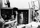 First ship radar test, USA, 1937