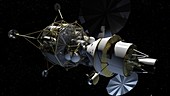 Altair and Orion spacecraft in space, illustration