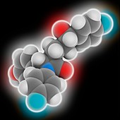 Ezetimibe drug molecule