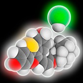 Raloxifene hydrochloride drug molecule