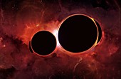 Artwork of Black Holes Merging