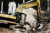 Earth mover on construction site
