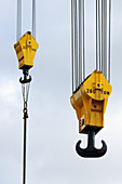 Crane hooks on construction site