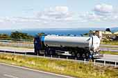 Oil tanker on highway