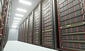 Computer server room, illustration