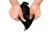 Person holding empty wallet