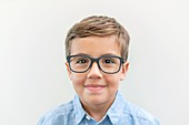 Boy wearing glasses