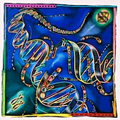 Artwork of strands of genetic material
