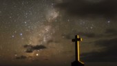 Milky Way with cross, time-lapse footage