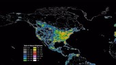 Global night-time light pollution, animation