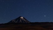 Cerros de Tocorpuri volcano at night, time-lapse footage