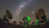 ALMA radio telescopes, time-lapse footage