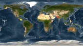 Global earthquakes from 2001 to 2015, animation