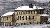 Newfoundland Telegraph House in the 1850s, rostrum footage