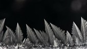 Ice crystals forming on glass