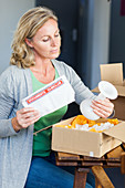 Woman receiving package