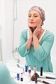 Woman undergoing chemotherapy