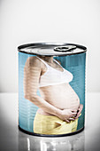 Illustration of the danger of consuming canned food