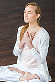 Woman practicing yoga