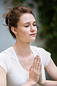 Woman performing a yoga exercise