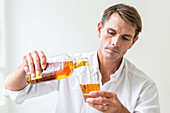 Man drinking alcohol