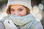 Portrait of a woman in winter
