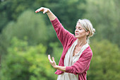 Woman practising gi-kong